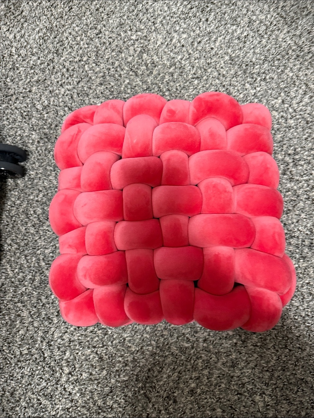 Chunky Woven Velvet Throw Pillow - Coral Pink